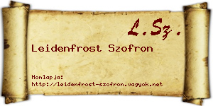 Leidenfrost Szofron névjegykártya